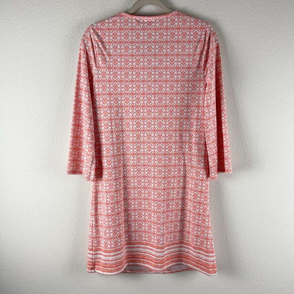 Cabana Life x Talbots Dress Womens Small Orange Geometric Tassel Strechy - Picture 9 of 12